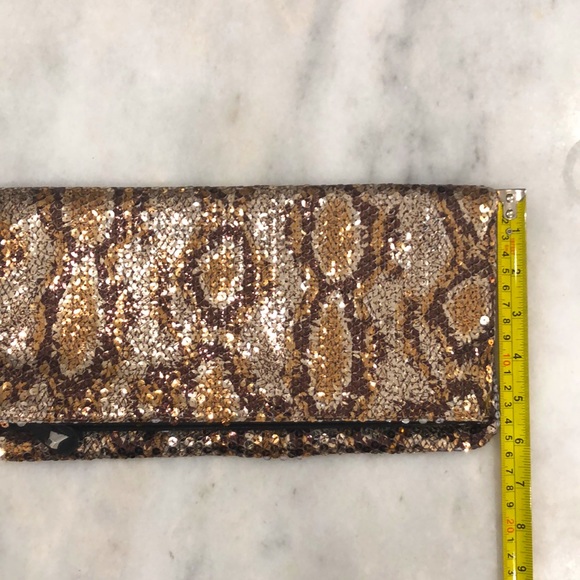 BCBGeneration Snake Print Sequin Clutch - Picture 8 of 9